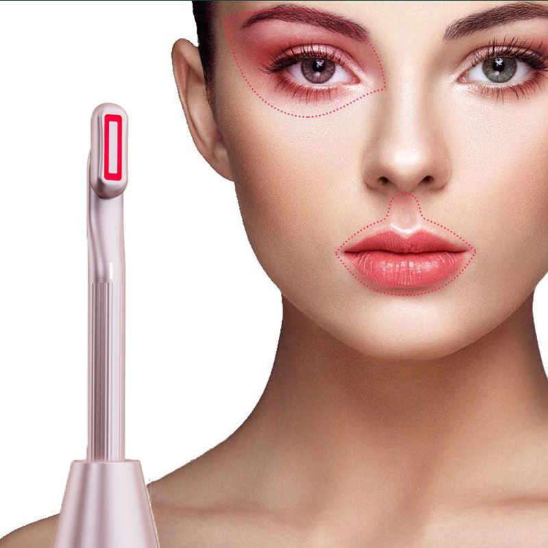 EMS Red Light Eye Wand 360 Deree Rotation, Beauty Eye Massager Wand με 38 ℃ ~ 40 ℃, Cream Eye Booster με θερμότητα/Vibrattion/Red Mode, Remover Fine Lines